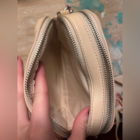 Tory Burch Perry Bombe Mini Puffy Logo Crossbody Bag in Cream - Picture 9 of 12